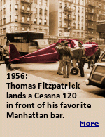 Betting fellow drinkers he could do it, Thomas Fitzpatrick stole a plane from a New Jersey airport and landed it in front of his favorite Manhattan bar. He repeated the stunt two years later.